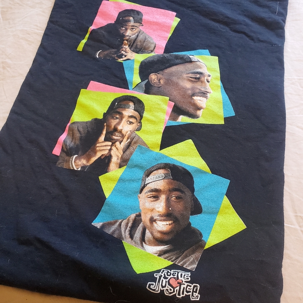 Tupac Shakur Poetic Justice Short Sleeve T-Shirt Men's Size L Color Black